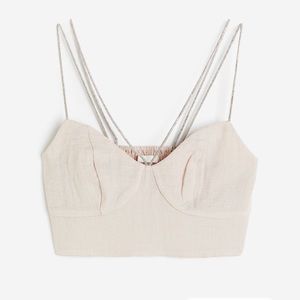 H&M Rhinestone-Strap Crop Top